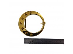Boucle de ceinture ronde- laiton - 50 mm - ceintures - bouclerie - Cuir en stock