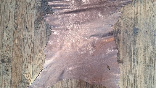Peau de cuir de chèvre métallisé cuivre -  maroquinerie - Cuir en Stock