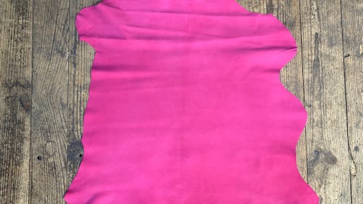 peau de cuir de chèvre nubuck - rose fuchsia - maroquinerie accessoire - Cuir en Stock