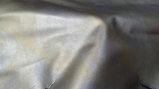 Peau de cuir de chèvre métallisé nuancé - gris bleuté - maroquinerie - Cuirenstock