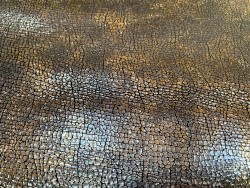 Peau de cuir de chèvre métallisé effet craquelé - bronze - maroquinerie - Cuirenstock