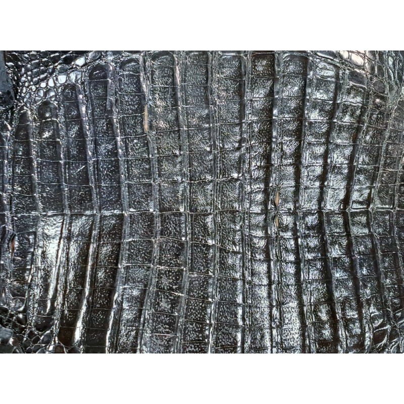 Cuir de crocodile véritable noir bijoux luxe exotique cuirenstock
