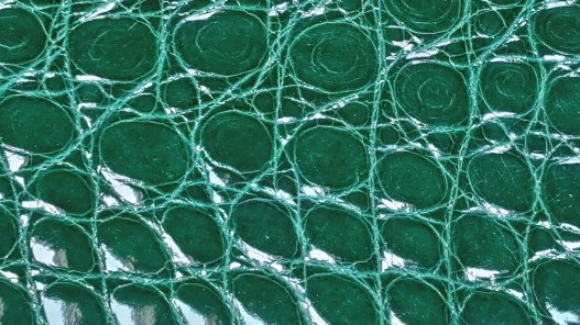 Morceau de cuir de crocodile véritable - vert - bijoux et accessoires - Cuir en stock