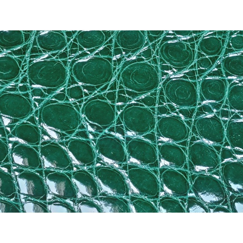 Morceau de cuir de crocodile véritable - vert - bijoux et accessoires - Cuir en stock