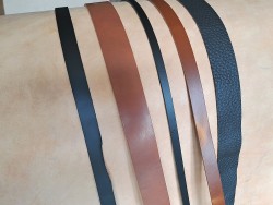 Lot de 5 bandes de cuir - 2ème choix - anses - lanière - ceinture - bracelet - sellerie - Cuirenstock