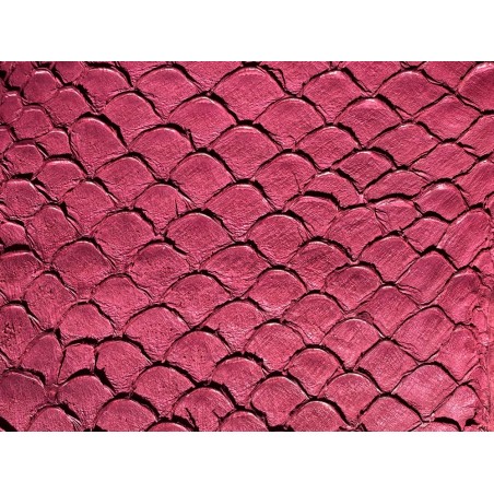 Cuir de poisson Tilapia prune mat maroquinerie bijoux accessoire Cuir en Stock