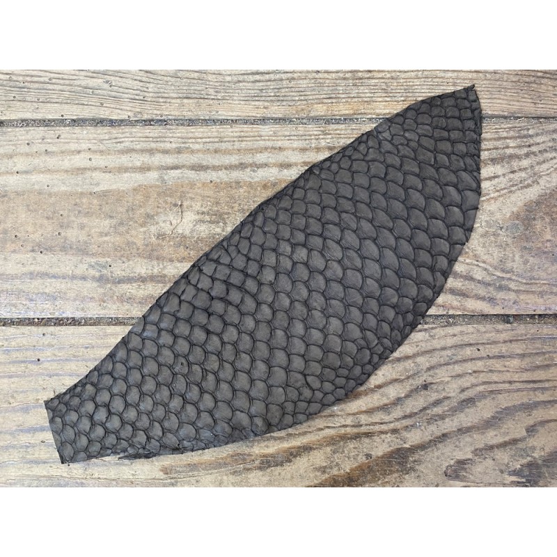 Pochette Poignet En Cuir Véritable De Poisson Arapaima (Pirarucu) - Marron - Artisanale - Neuf Avec Étiquettes