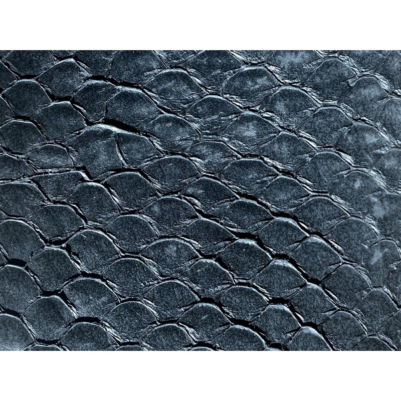 Cuir de poisson Tilapia noir mat maroquinerie bijoux accessoire Cuir en Stock
