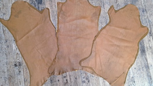 Lot de 3 peaux de cuir stretch identiques - jaune - Cuir en Stock