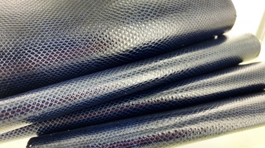 Peau de cuir de karung - Cuir exotique - serpent - Bleu marine - Cuirenstock