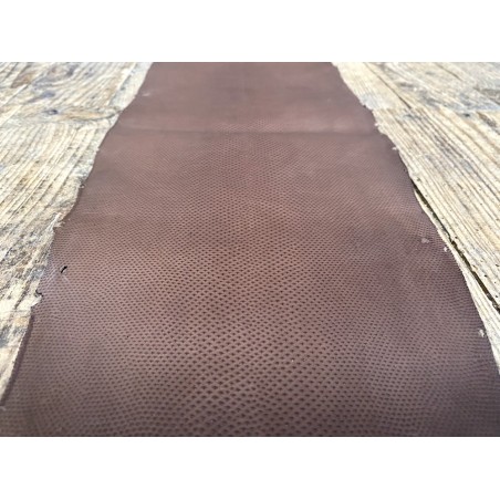 Peau de cuir de karung - Cuir exotique - serpent - Brun café mat - Cuirenstock