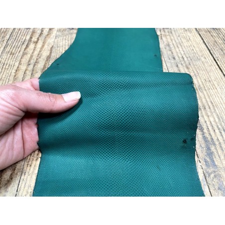 Peau de cuir de karung - Cuir exotique - serpent - Vert forêt mat - Cuir en Stock