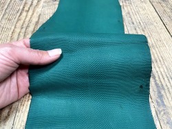 Peau de cuir de karung - Cuir exotique - serpent - Vert forêt mat - Cuir en Stock