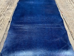 Peau de cuir de karung - Cuir exotique - serpent - Bleu France mat - cuir en stock