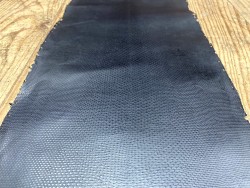 Peau de cuir de karung - Cuir exotique - serpent - Noir mat - cuir en stock