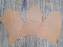 Lot de 3 peaux de cuir stretch identiques - brun caramel - cuirenstock