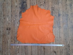 Peau de cuir d'agneau nappa orange - Cuirenstock