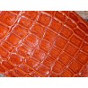 Cuir de crocodile véritable orange - maroquinerie bijoux - Cuir en Stock