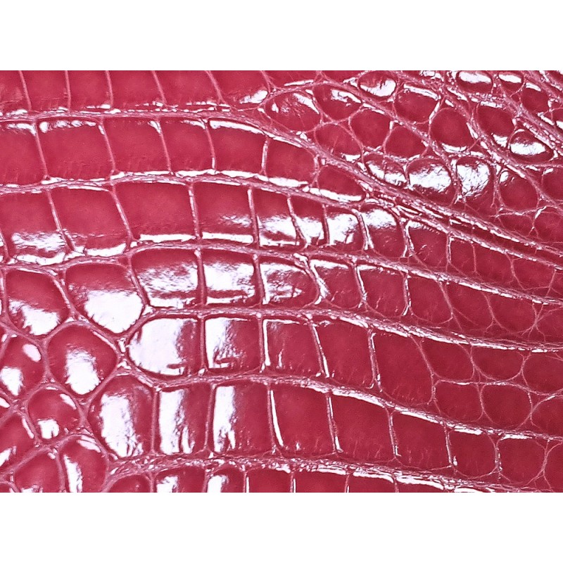 Cuir de crocodile véritable - rose saumon - maroquinerie bijoux - Cuir en Stock