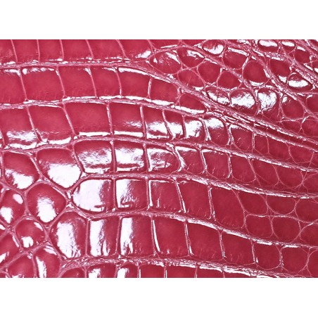 Cuir de crocodile véritable - rose saumon - maroquinerie bijoux - Cuir en Stock