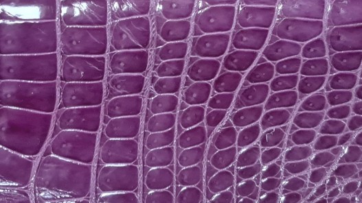 Morceau de cuir de crocodile violet lavande - Cuir en Stock