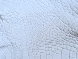 Cuir de crocodile véritable - blanc mat - bijoux ou accessoire - Cuir en Stock