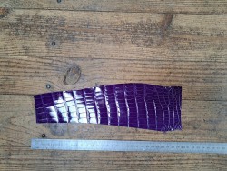 Morceau de cuir crocodile véritable - violet - cuirenstock