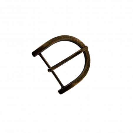 Boucle de ceinture demi-ovale - bronze - 40 mm - bouclerie - accessoire - cuirenstock