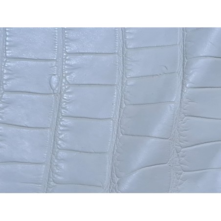 Cuir de crocodile véritable - blanc mat - bijoux ou accessoire - Cuir en Stock