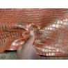 Peau de veau velours métallisé grain croco - Corail - Maroquinerie - Cuir en stock