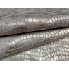 Peau de veau velours métallisé grain croco - Gris perle - Maroquinerie - Cuir en Stock