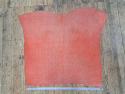 Peau de veau velours tissé - corail - maroquinerie - Cuir en stock