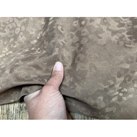 Peau de veau velours camouflage - pailleté brun - maroquinerie - Cuirenstock