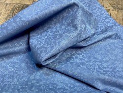 Peau de veau velours camouflage - pailleté bleu jeans - maroquinerie - Cuir en Stock