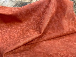 Peau de veau velours camouflage - pailleté corail - maroquinerie - Cuir en Stock