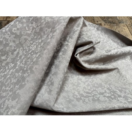 Peau de veau velours camouflage - pailleté gris perle - maroquinerie - Cuir en Stock