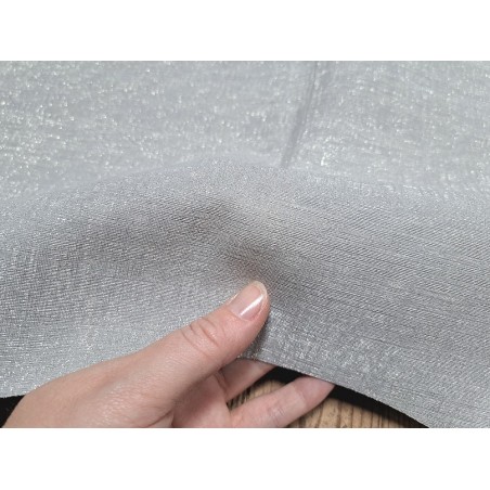 Peau de veau velours pailleté lin - gris perle - maroquinerie - Cuir en stock