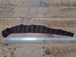 Morceau de cuir crocodile véritable marron mat - Cuir en stock