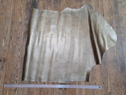 Demi-peau de veau effet gaufré métallisé - or antique - maroquinerie - Cuir en stock