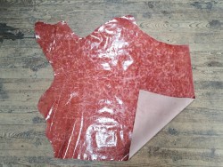 Demi-peau de cuir de vachette ciré pullup - Brique - maroquinerie - Cuir en Stock