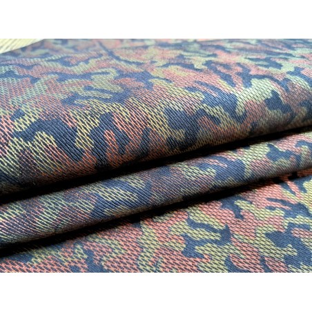 Peau de veau velours camouflage métallisé - doré rouge- maroquinerie - cuir en stock