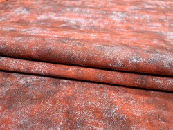 Peau de veau velours tamponné - rouge - maroquinerie - cuirenstock