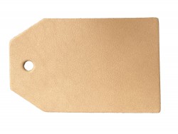 Etiquette de bagage en cuir naturel - Rectangulaire 8cm x 5cm - Cuir en Stock