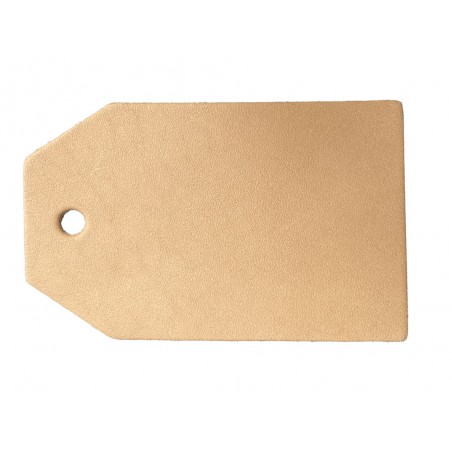 Etiquette de bagage en cuir naturel - Rectangulaire 8cm x 5cm - Cuir en Stock