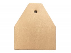 Etiquette de bagage en cuir naturel - triangulaire 7.5cm x 6.5cm - Cuir en Stock