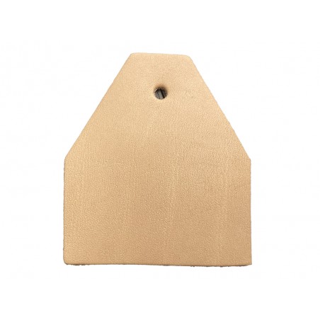 Etiquette de bagage en cuir naturel - triangulaire 7.5cm x 6.5cm - Cuir en Stock