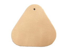 Etiquette de bagage en cuir naturel - triangulaire 9.5cm x 10cm - Cuir en Stock