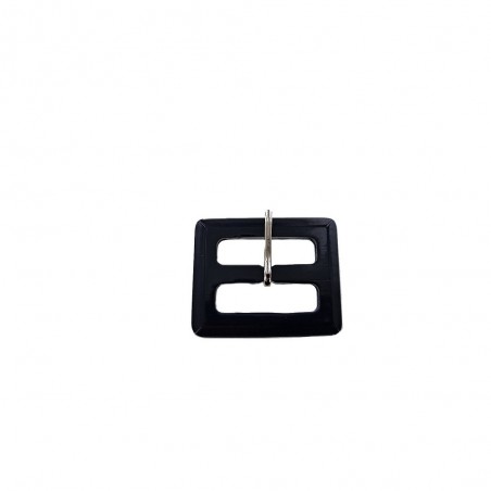 Boucle de ceinture rectangulaire plastique - noir - 20mm - Cuir en Stock