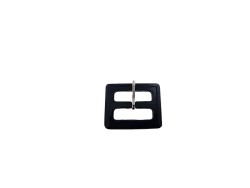 Boucle de ceinture rectangulaire plastique - noir - 20mm - Cuir en Stock