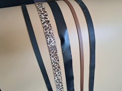 Lot de 5 bandes de cuir - 2ème choix - anses - lanière - ceinture - bracelet - sellerie - cuir en stock